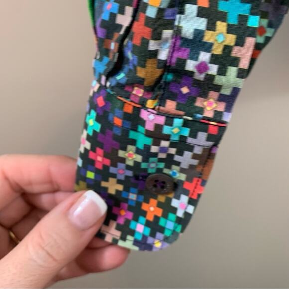 Bugatchi UOMO Multi-Color Plus Pattern Button Down Long Sleeve Shirt - Picture 9 of 11